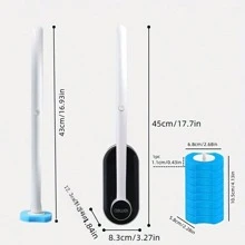 1pc Wall-Mount (No Drill Installation) Disposable Toilet Brush With 8pcs Brush Heads. Or You Can Choose 24pcs Disposable Sponge Brush Heads In Various Scents, Disposable Sponge Brush Heads With Cleaning Fluid, Festival Cleaning Tools. Auto Open & Close Toilet Brush Holder. Toilet Brush Holder Set, Bathroom Accessories . Bathroom Decor Fall Decor