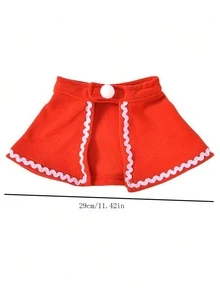 1 件圣诞斗篷/斗篷宠物服装，适合小型犬和猫 - 紅色 - 查看 2
