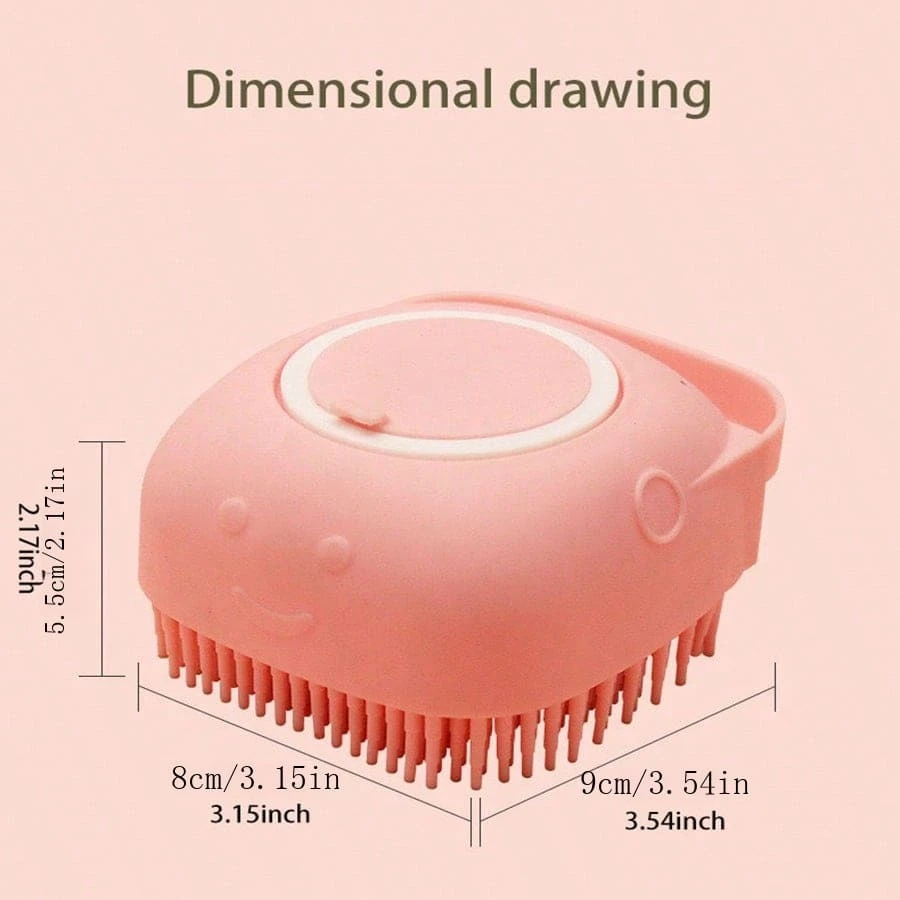MultiFunction Silicone Pet Brush, Grooming Scrubber Bathing Tool For
