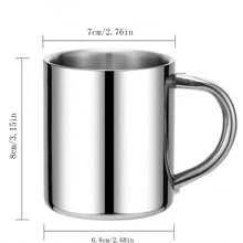 Taza de doble capa retro de acero inoxidable 304, estilo nórdico minimalista coreano, taza de enjuague con letra de moda para parejas en el hogar
