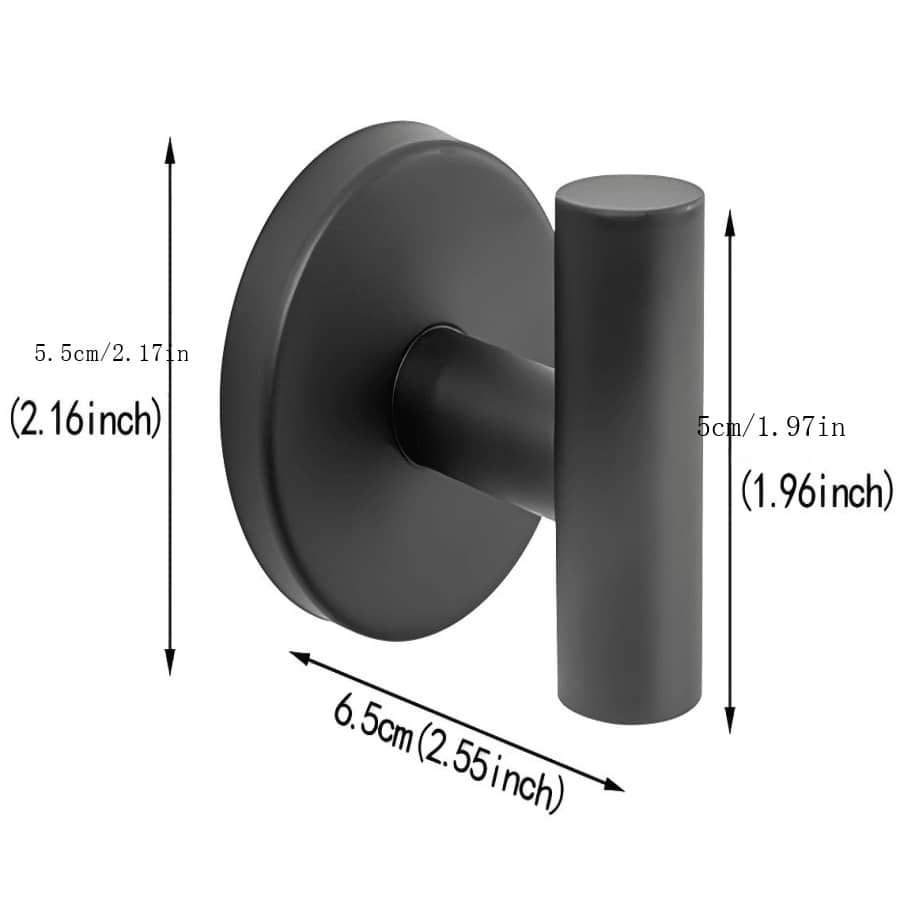 2pcs SelfAdhesive Hooks, Bathrobe Towel Hangers, Wall Mounted Coat