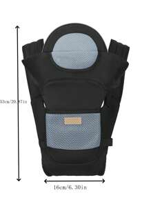 4 季前背腰部婴儿背带，轻便一体式婴儿腰部座椅 - 黑色 - 查看 2