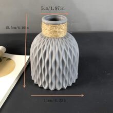 1 pieza de maceta de plástico corrugado, decoración para el hogar, disponible en varios colores, adecuado para arreglos florales DIY, comedor, sala de estar, balcón, decoración de boda, jarrón, decoración de habitación, jarrón de vidrio