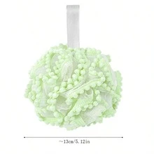 1 件装珍珠沐浴花蕾丝沐浴海绵按摩磨砂沐浴球，超柔软防脱落泡泡浴配件 - 按摩搓澡沐浴球 - 查看 5