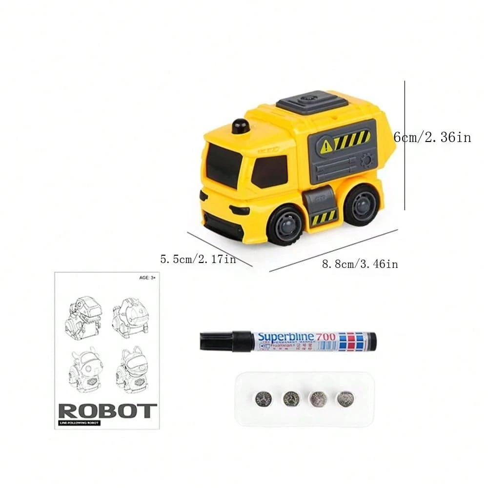 New Line Drawing Engineering Truck Toys Electric Tracking Toy Car