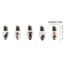 圣诞娃娃许愿瓶灯串，圣诞老人 LED 灯泡灯，室内圣诞树仙女灯（混合圣诞风格，带稳定和闪烁模式，20 盏灯 [3 电池盒版本]） - 彩色 - 查看 5