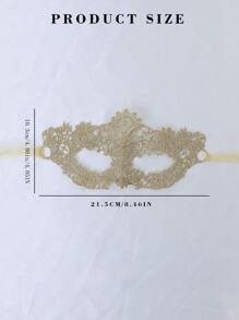 Mặt nạ ren sáu thùy dây vàng cố định bằng ruy băng Grosgrain hai lớp Boho dành cho tiệc hóa trang. Mặt nạ ba chiều, mặt nạ ren nữ gợi cảm dành cho tiệc hóa trang, lễ hội và những người tham gia tiệc tùng. - Vàng - Xem 2
