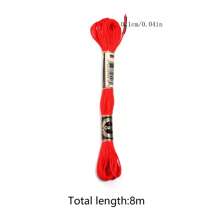 6 delar/förpackning korsstygn polyesterbroderitråd, 8 m/st, handgjorda DIY-färgblandningssytillbehör