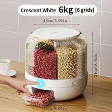 Thùng đựng gạo xoay có nhiều ngăn đựng ngũ cốc, thùng đựng gạo gia dụng chống ẩm kín khí - Nhiều màu - Xem 8