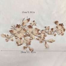 1 miếng vải thêu hoa ren sequin đính trang trí quần áo & trang trí may mặc - Nhiều màu - Xem 2