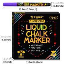 12 Colors Liquid Chalk Markers, Dry Erase And Window Markers Suitable For All Non-Porous Surfaces, Great For Restaurant Menu Boards, Coffee Boards, Chalkboards, Whiteboards, Blackboards, LED Writing Boards, Window Signs, Car Windows, Kids Art, School Work, Food Containers, Glass, Ceramic Mugs, Etc.,School Supplies,Back To School