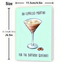 1、有趣的浓缩马提尼生日贺卡，适合朋友、家人、男士、女士的幽默生日礼物 - 带信封