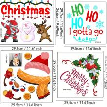 2 buc/set autocolante pentru decorațiuni de Crăciun, autocolante pentru toaletă cu omul de zăpadă și Holly cu coajă și lip, artă pe pereți pentru baie din PVC, autocolante cu model floral de Crăciun pentru decorarea interioară, autocolant din sticlă