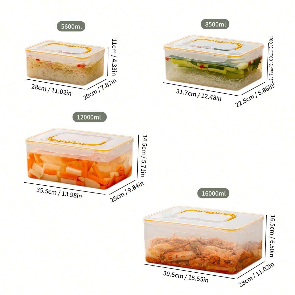 1pc Transparent Plastic Noodle Storage Box With Lid&Handle, Insect And