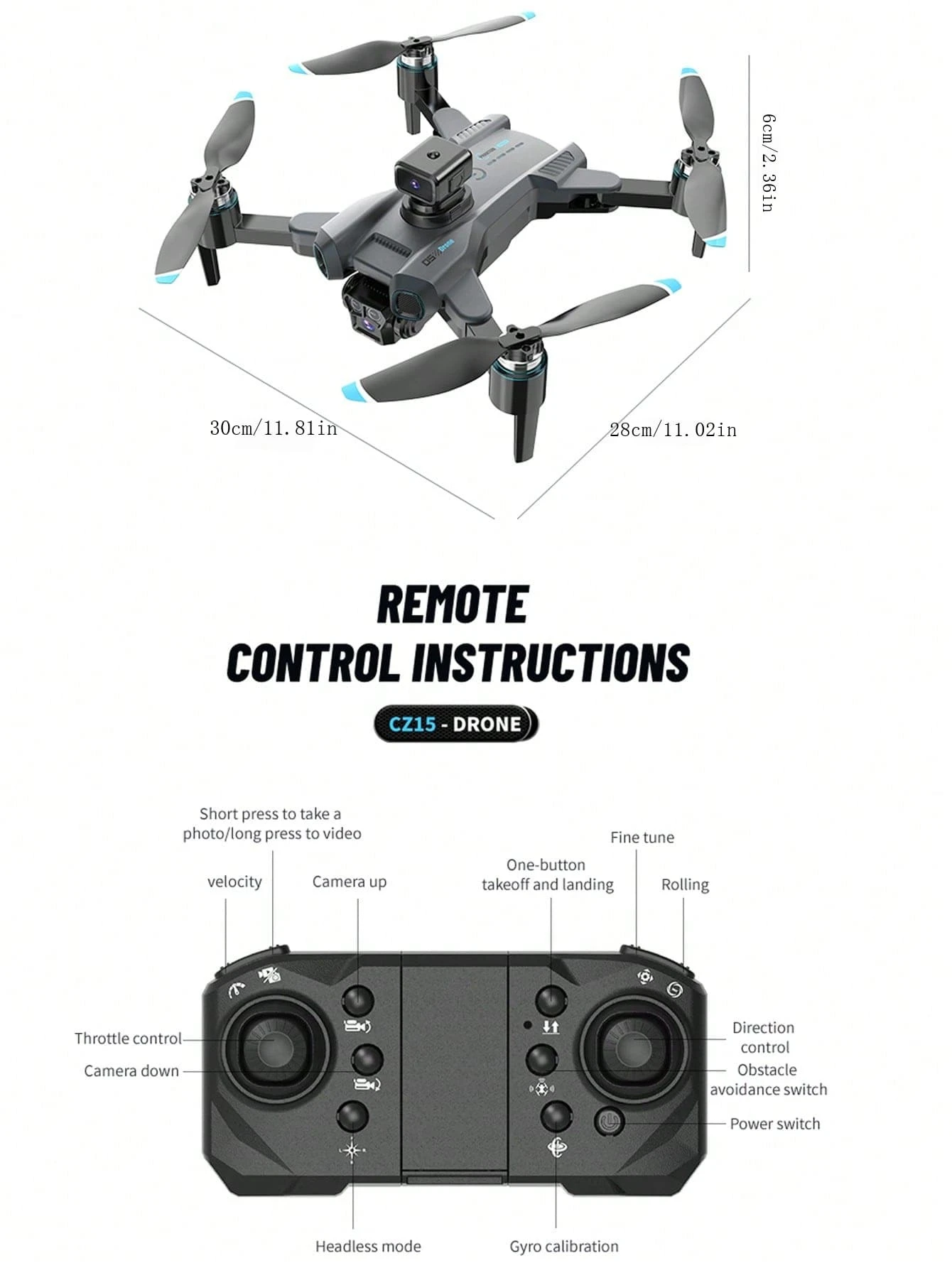 CZ15, Drone, Brushless Motor, HighDefinition Aerial Photography, Intelligent Obstacle Avoidance