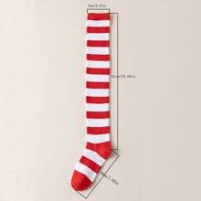 女士趣味彩色条纹/纯色怪异爪子图案过膝长袜，适合角色扮演、派对、服装搭配，是家居装饰、圣诞装饰、房间装饰、圣诞节冬季的最佳礼物。