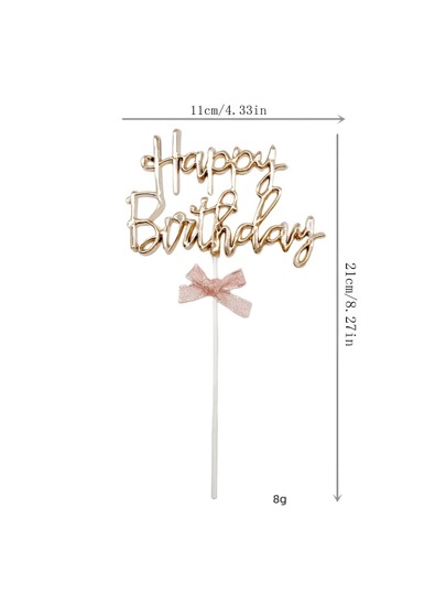 1PC/3PCS Cake Topper With 'happy Birthday' English Letter For Birthday Theme Party Decoration