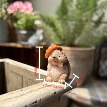 3pcs Cute Reading Hedgehog Resin Ornaments, Suitable For Succulents Plant Pot Decoration, Miniature Fairy Garden Accents, Stress Relief & Therapeutic