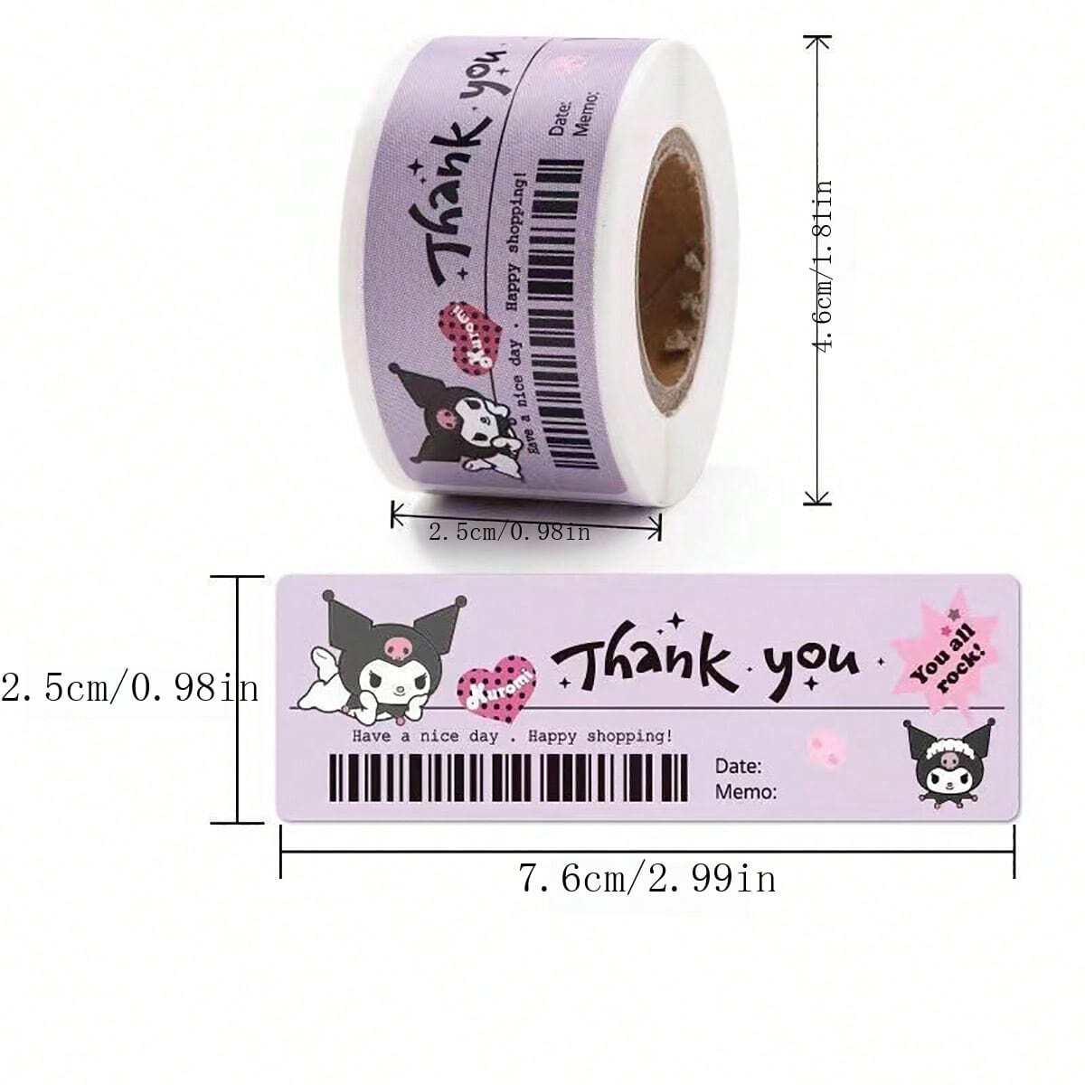 Sanrio 1pc Sanrio Bill Wind Seal Sticker 120PCS/ Roll Cute Cartoon