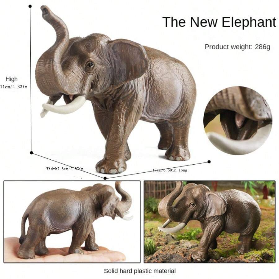 Solid Lifelike Animal Models Dinosaur Solid Plastic Toy Models Elephant