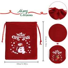 2pcs Christmas Gift Bags With Drawstring Closure, Santa Velvet Bag,Party Favor Candy Pouch