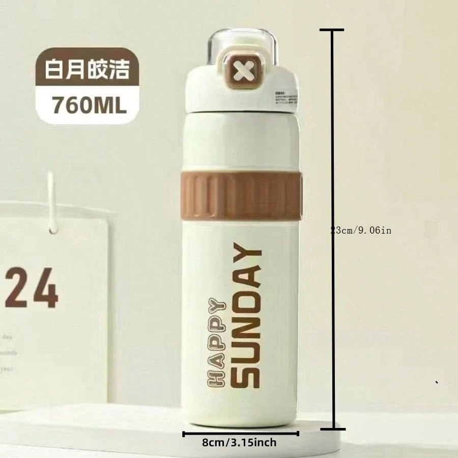 1pc 600ML Capacity 316 Stainless Steel Insulated Tumbler Portable Straw