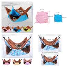 Túi ngủ treo hai lớp dày bằng vải nhung cho chuột lang giữ ấm cho vật nuôi mùa đông - Nhiều màu - Xem 6