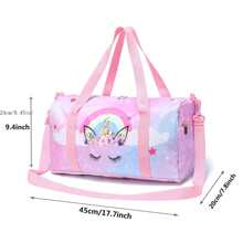 可爱旅行包，独角兽行李包，鞋子收纳包，大容量健身运动单肩包，瑜伽包