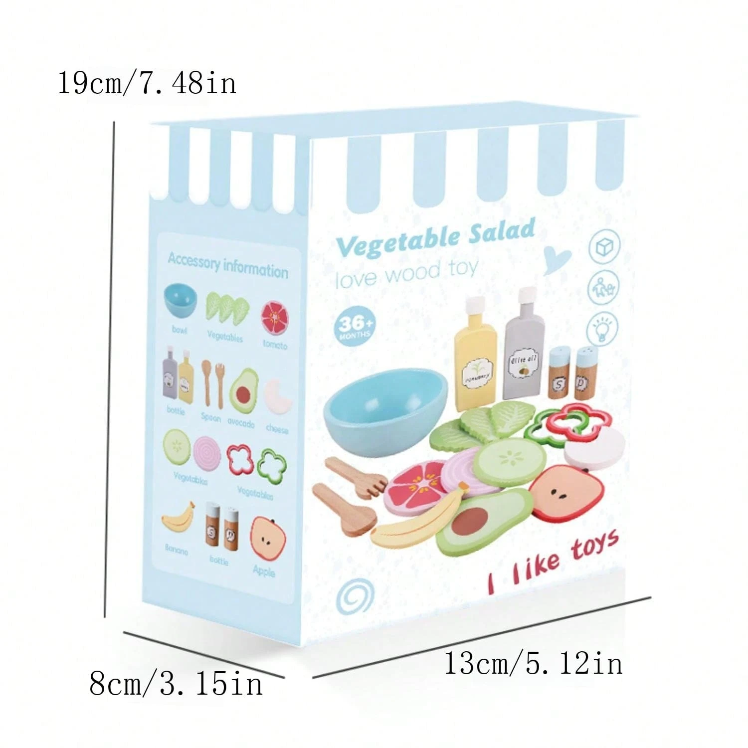 Kids American Style Pretend Play Toy, Wooden Realistic Breakfast