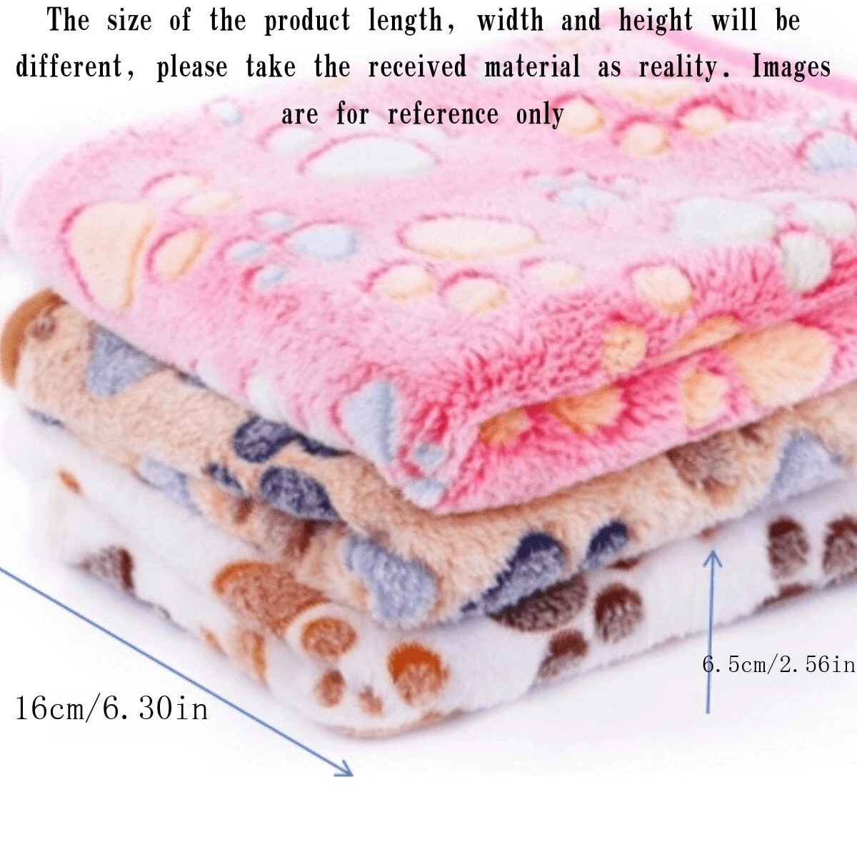 Random colors 1 paw pattern furry pet blanket cute dog paw print