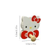 Sanrio 1 szt. Sanrio KT Cartoon Kreatywne perforowane drewniane haki do dekoracji, haki kuchenne i łazienkowe