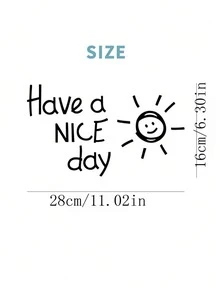 1 件“祝你有美好的一天”英文墙贴，简约北欧风格卧室家居装饰 - 黑色 - 查看 4