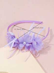 7/1pc Pear Mesh Hairbands Headband With Artificial Flowers, Cocktail, Wedding,Holiday Party Photo Shoot Dress Up Hair Accessories