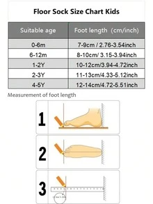 4 双儿童防滑袜子，幼儿及膝袜，适合秋冬季 - 彩色 - 查看 2