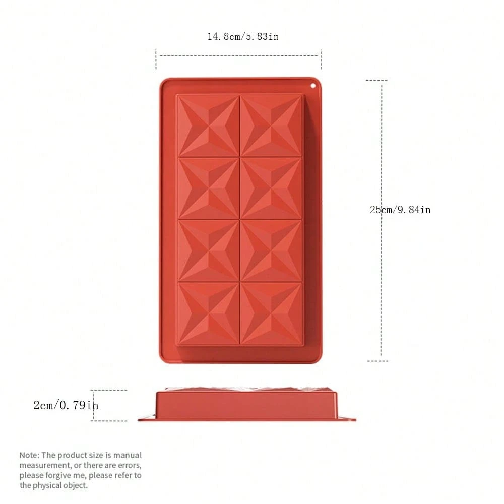 12-Cell Dubai Viral Chocolate Bar Mold - Silicone Candy Mold For Deep Chocolate Cake & Candy Making