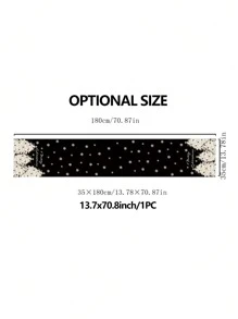 1 件圣诞桌旗，带星星、雪花、“圣诞快乐”文字，节日家庭厨房餐桌装饰 - 彩色 - 查看 2