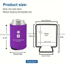 6pcs Blank Can Cooler Sleeves, Cup/Can Sleeves, Reusable Cup Sleeves, Soft Insulated Can Cooler Sleeves For Soda, And Water Bottles, Coffee Cups - Multicolor - View 8