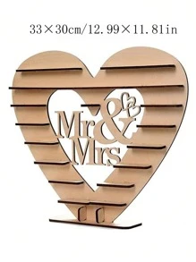 1 件全新木质心形巧克力架装饰心形巧克力架婚礼甜点架 - 彩色 - 查看 2