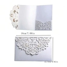 10pcs/Set Laser Cut Lace Invitation Cards, European Style Elegant Cards Suitable For Wedding, Party, Bridal Shower, Engagement, Birthday (Excluding Inner Cards And Envelopes) - Multicolor - View 1