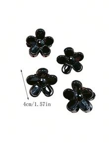 12 件儿童纯色花朵迷你亮色碎发小抓夹 - 适合日常配饰 - 彩色 - 查看 6