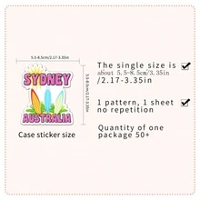 50 miếng dán du lịch ngoài trời hình Úc/Maldives/Tây Ban Nha hoạt hình, miếng dán vinyl cho máy tính xách tay, bình nước, đàn guitar, xe đạp, ô tô, xe máy, cản va, hành lý, ván trượt, hình dán dễ thương, món quà tuyệt vời cho trẻ em, thanh thiếu niên, nam giới, phụ nữ. - Nhiều màu - Xem 3
