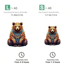 1pc Gấu nâu bằng gỗ hình dạng bất đối xứng, đồ chơi sáng tạo độ khó cao cho trẻ em và người lớn, món quà tuyệt vời cho bạn bè, bạn cùng lớp, sinh nhật trẻ em, Giáng sinh - câu đố chuyển động - Xem 2