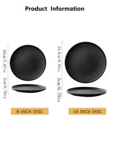 Bộ 4 đĩa gốm sứ phong cách Nhật Bản, có sẵn kích thước 8" và 10", bộ đồ ăn thanh lịch thích hợp cho bít tết, mì ống, đồ ăn nhẹ, dùng được trong lò vi sóng, máy rửa chén, dùng cho bếp gia đình, nhà hàng, khách sạn - Xem 2