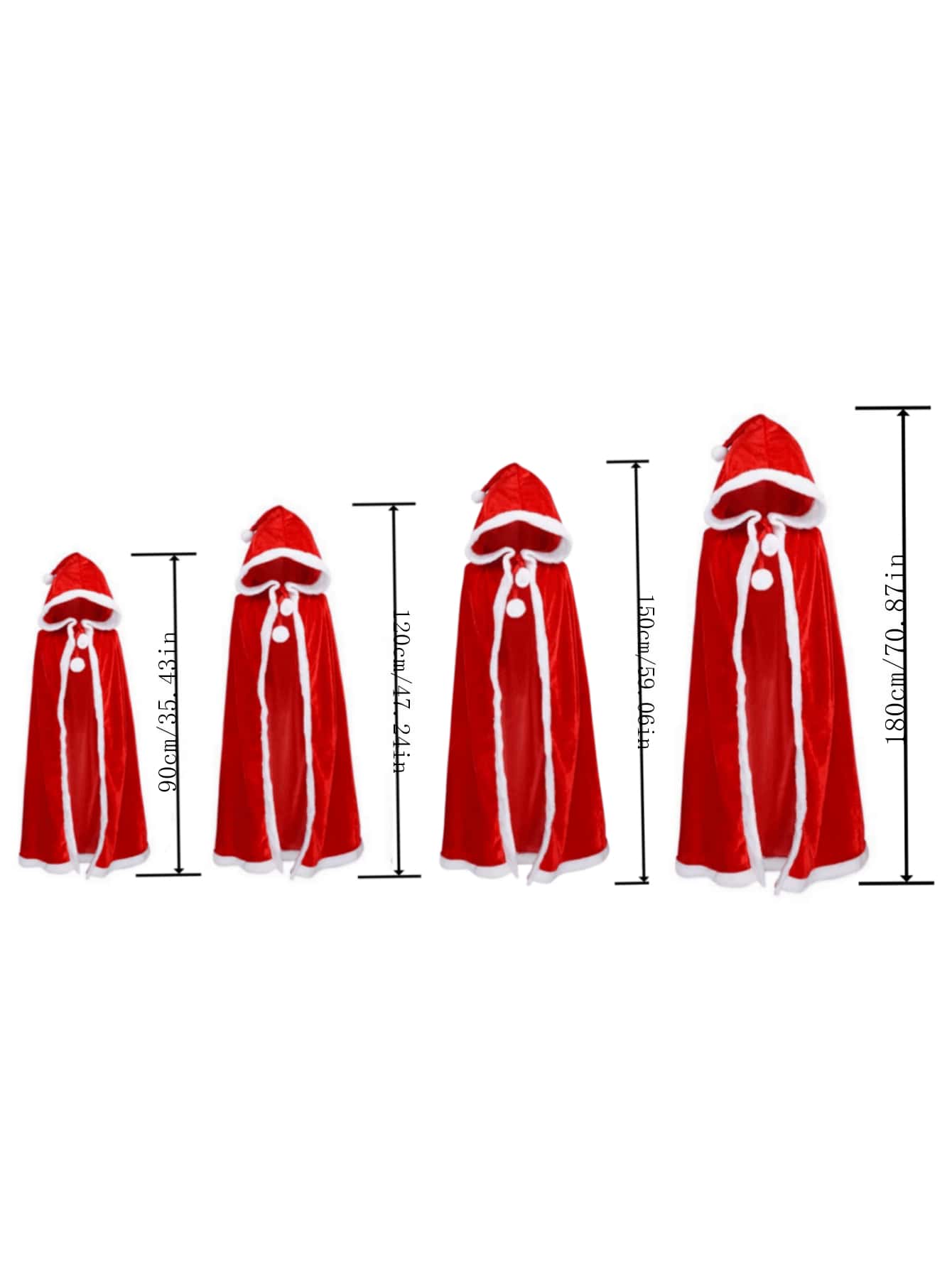 Christmas Red Hooded Cape Cloak For Adults And Children, Little Red