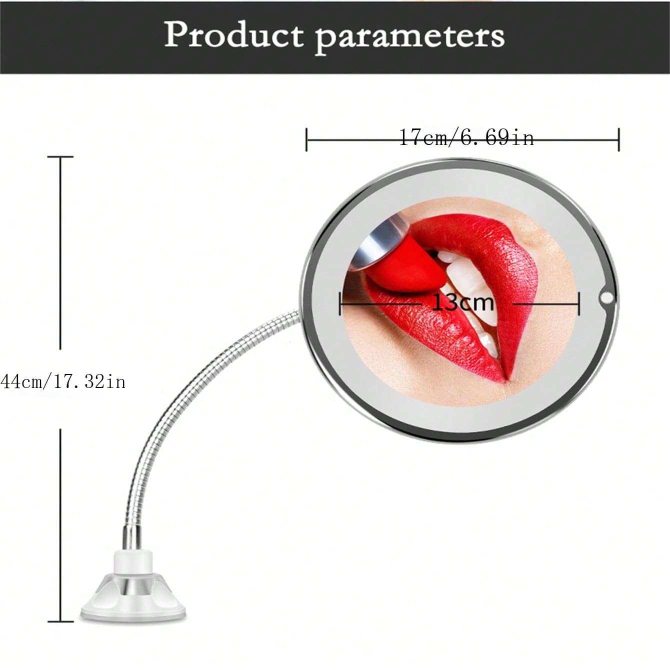 New LED Lighted Magnifying Mirror, WallMounted Suction Cup Makeup