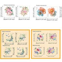 2pcs Floral Toilet Stickers To Add A Romantic Touch To Your Bathroom,Stickers,Wall Decal, Vinyl Decal For Home Decorations,Spring Decoration Items Refresh Your Home,Rama Decoration Stickers Gifts Birthday Graduation