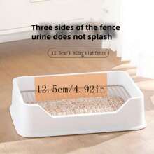 Dog Litter Box With Splash Guard, Stainless Steel Grid Frame, Potty Training Litter Box For Small And Medium Dogs - Yellow - View 5