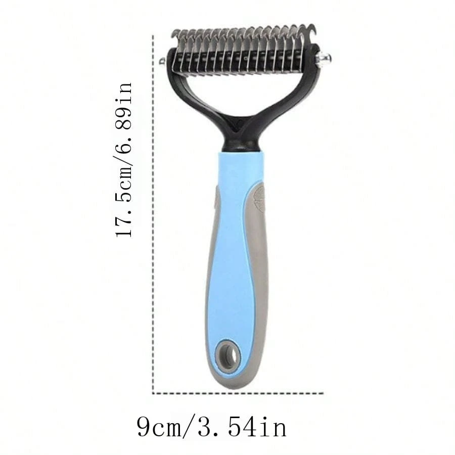 DualSided Pet Deshedding & Dematting Brush Stainless Steel Grooming
