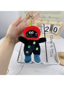 可爱波尔卡圆点猫毛绒钥匙扣、包包挂件配饰饰品 - 彩色 - 查看 2