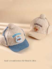 1 chiếc mũ bóng chày trẻ em, lót nhiệt ấm áp, thiết kế dễ thương cho hoạt động ngoài trời, mùa đông - 1PC - Xem 3
